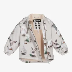 Molo Beige Bunny Rabbit Padded Ski Jacket Clearance