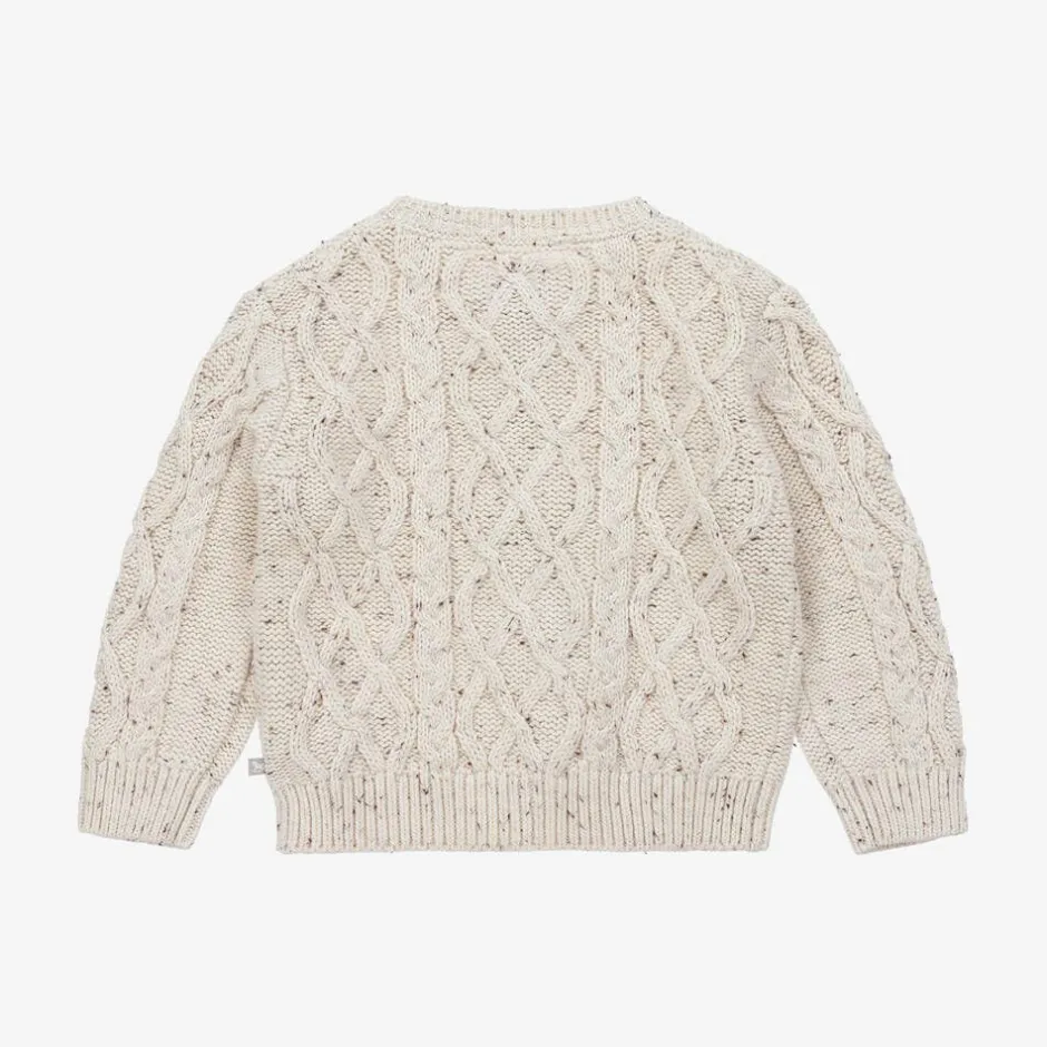 The Little Tailor Beige Cable Knit Cotton Cardigan New