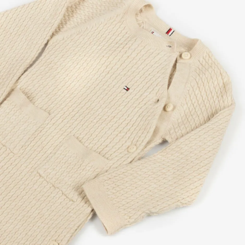 Tommy Hilfiger Beige Cable Knit Viscose Babygrow Outlet