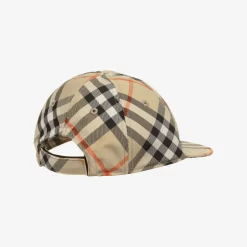 Burberry Beige Canvas Check Cap Hot