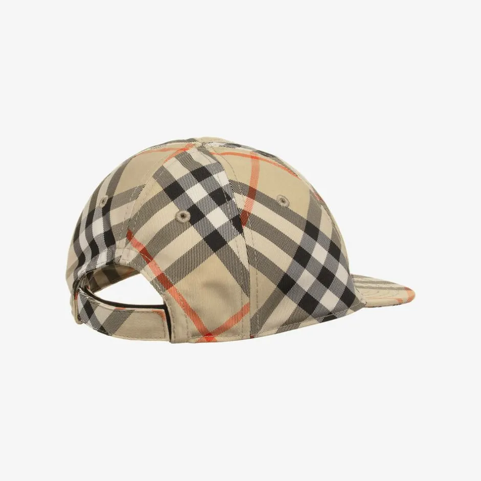 Burberry Beige Canvas Check Cap Hot