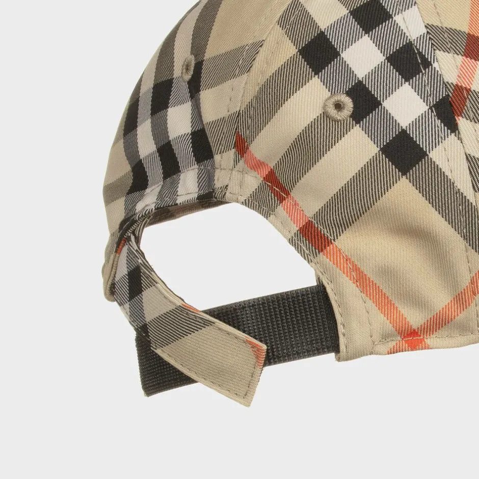 Burberry Beige Canvas Check Cap Hot