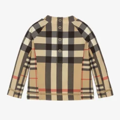 Burberry Beige Check Baby Sun Protective Top Discount