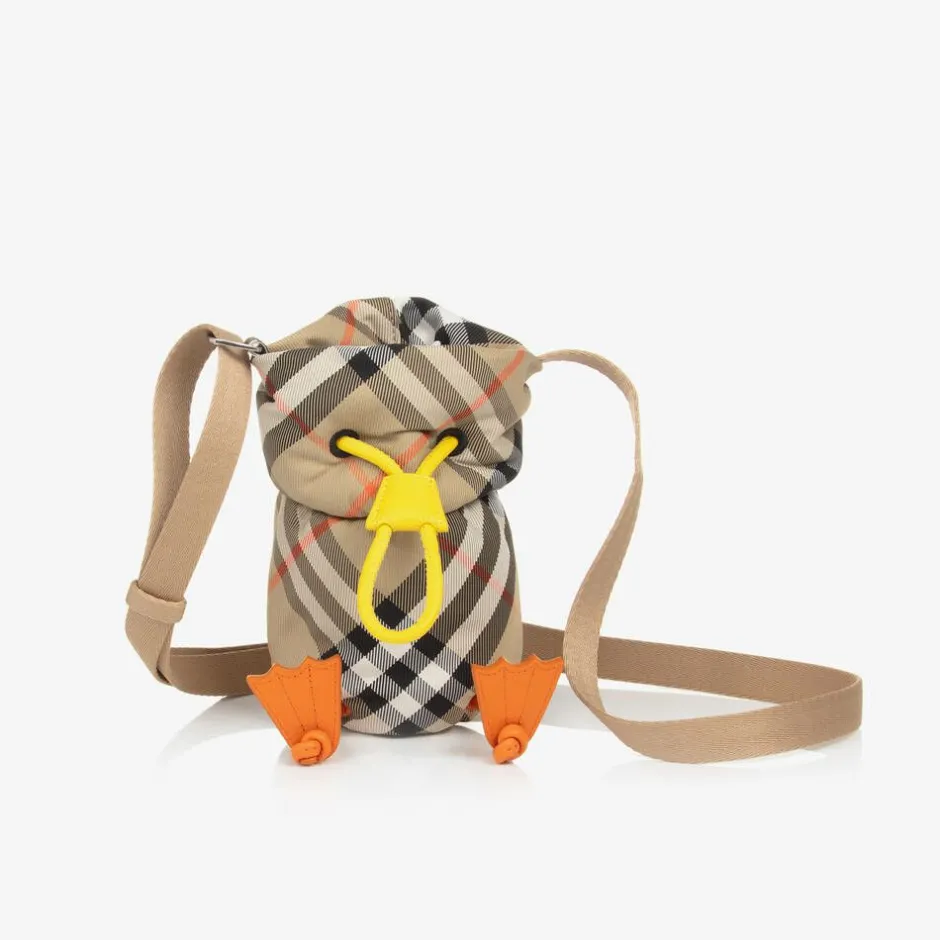 Burberry Beige Check Duck Bottle Holder (18cm) Sand Sale