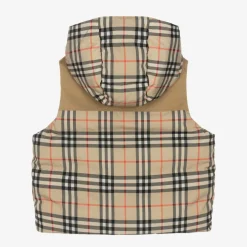 Burberry Beige Check Reversible Down Gilet