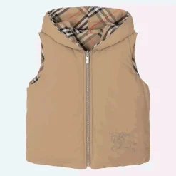 Burberry Beige Check Reversible Down Gilet SandCheck Online