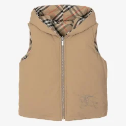 Burberry Beige Check Reversible Down Gilet SandCheck Online