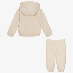 Versace Beige Cotton & Cashmere Baby Tracksuit Outlet