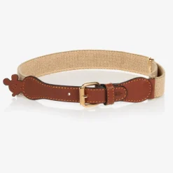 Zaccone Beige Cotton & Leather Mouse Belt Sale