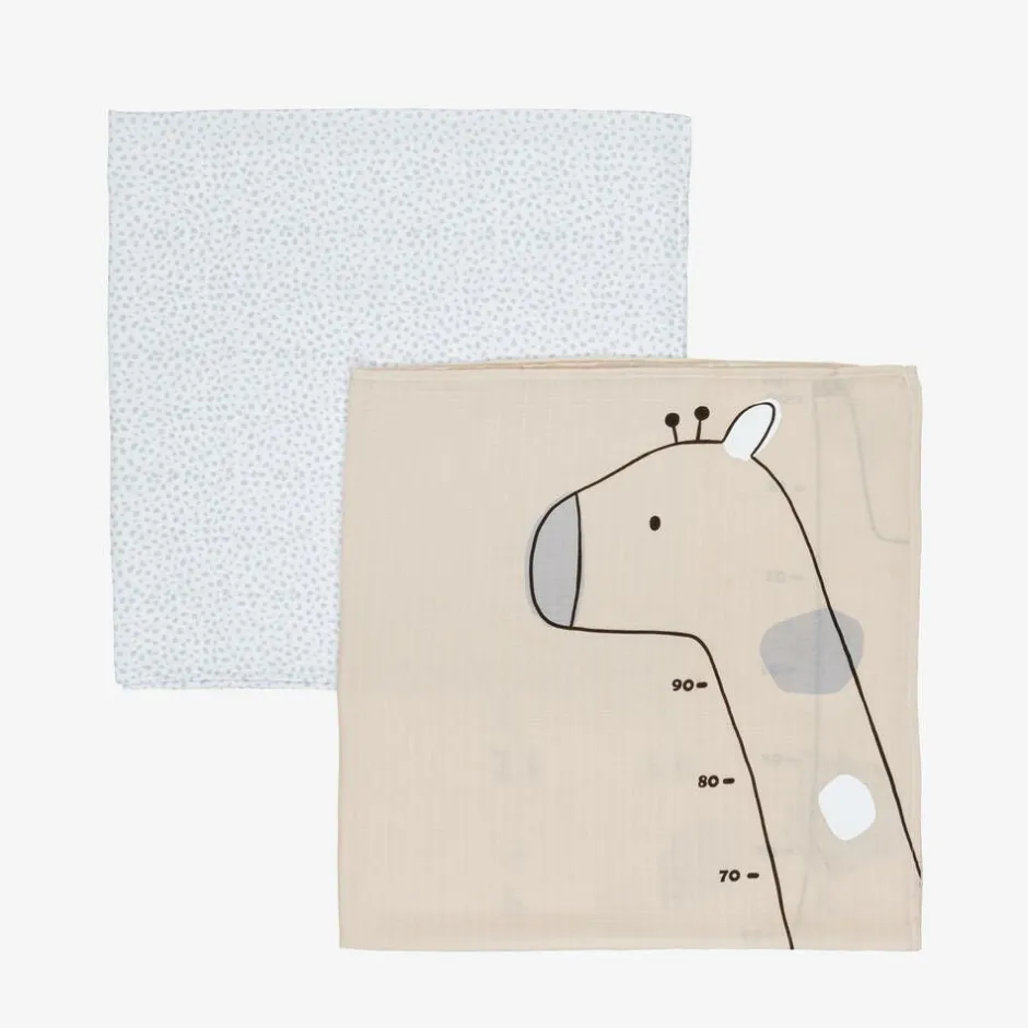 Mayoral Beige Cotton Baby Milestone Swaddles (2 Pack) Online