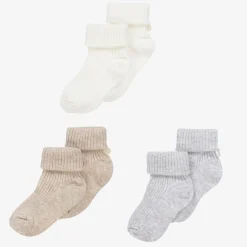 Tartine et Chocolat Beige Cotton Baby Socks (3 Pack) Discount
