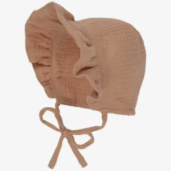 Elodie Beige Cotton Bonnet Outlet