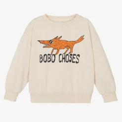 Bobo Choses Beige Cotton Fox Print Sweatshirt