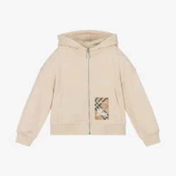 Burberry Beige Cotton Zip-Up Top Calico Discount