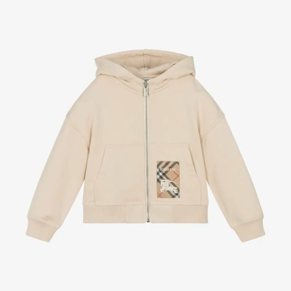 Burberry Beige Cotton Zip-Up Top Calico Discount