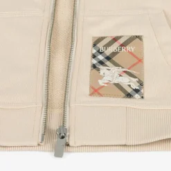 Burberry Beige Cotton Zip-Up Top Calico Discount