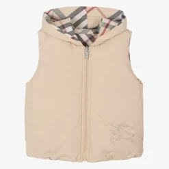 Burberry Beige Down Padded Reversible Gilet PaleStone Sale