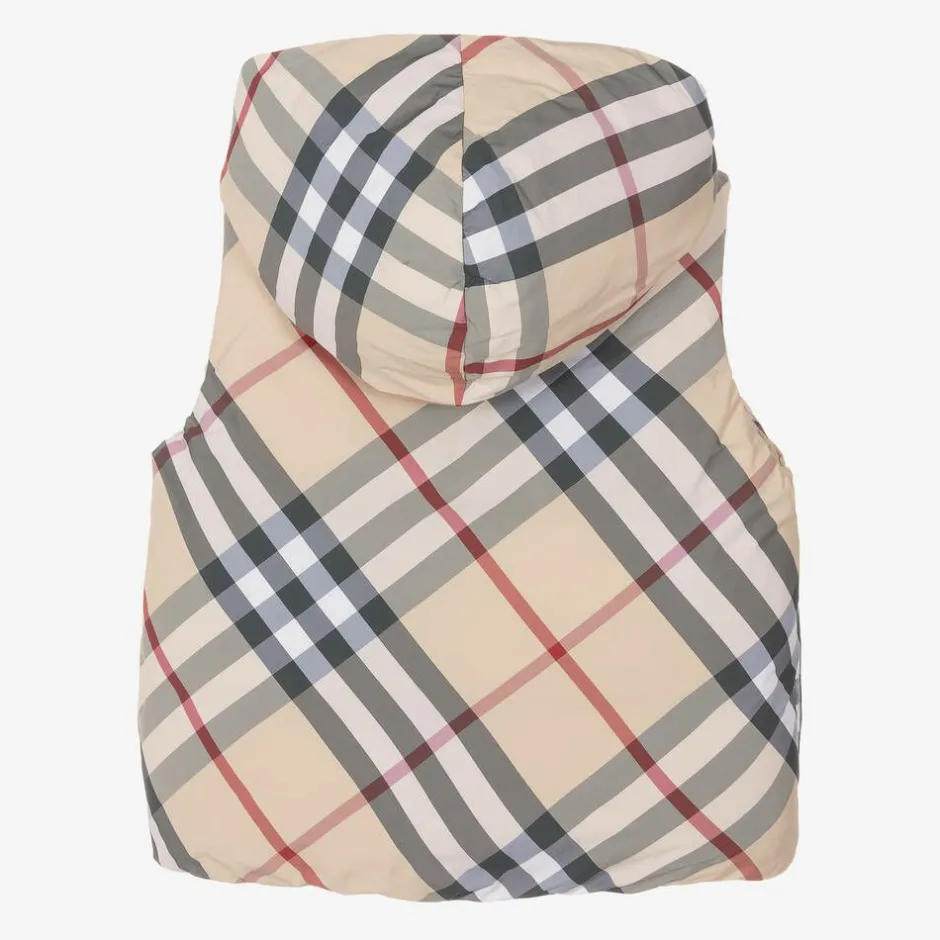 Burberry Beige Down Padded Reversible Gilet PaleStone Sale