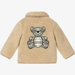 Burberry Beige Faux Fur Baby Jacket Outlet