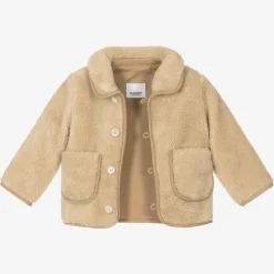 Burberry Beige Faux Fur Baby Jacket Outlet