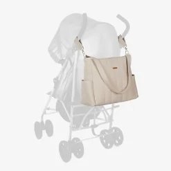 Uzturre Beige Faux Leather Baby Changing Bag (43cm) New