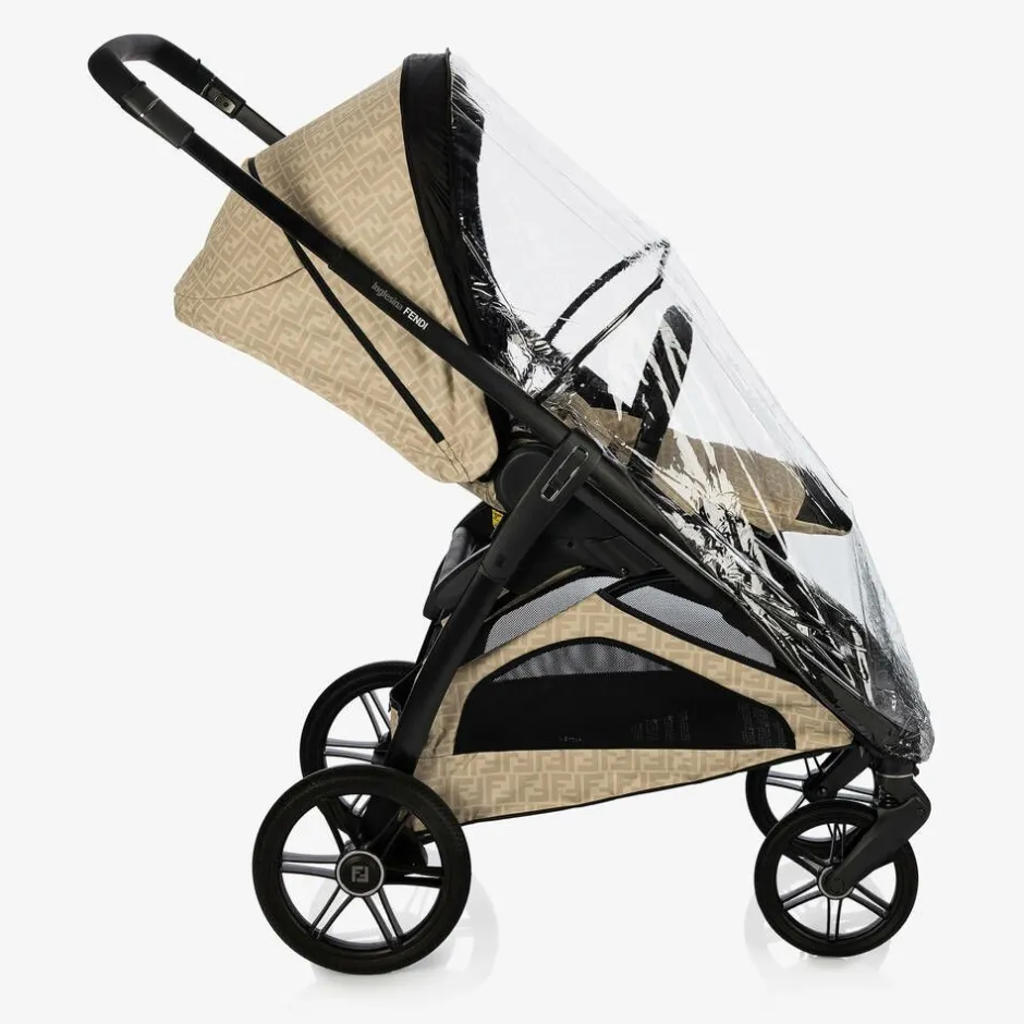 Fendi Beige FF Logo Stroller New