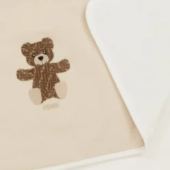 Fendi Beige FF Teddy Bear Padded Blanket (80cm) Sale