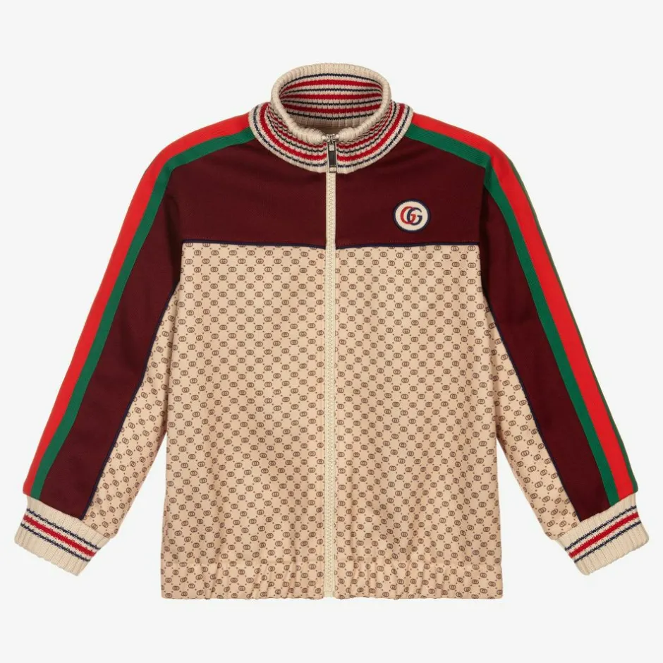 Gucci Beige GG Zip-Up Jacket Best