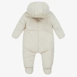 Carrément Beau Beige Hooded Baby Snowsuit Sale