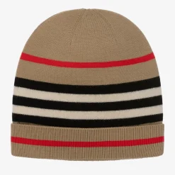 Burberry Beige Icon Stripe Beanie