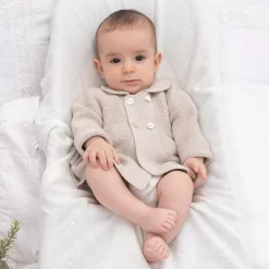 Artesanía Granlei Beige Knitted Baby Cardigan Outlet