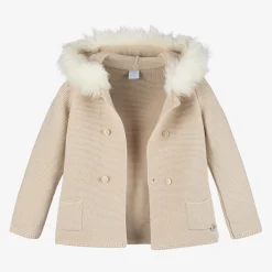 Artesanía Granlei Beige Knitted Hooded Coat Best