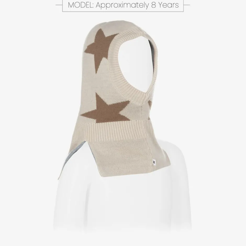 Molo Beige Knitted Star Balaclava Outlet