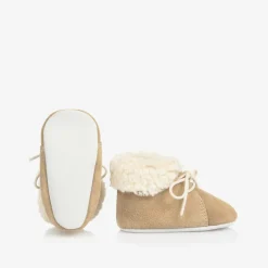 Tartine et Chocolat Beige Leather Baby Pre-Walker Shoes Discount