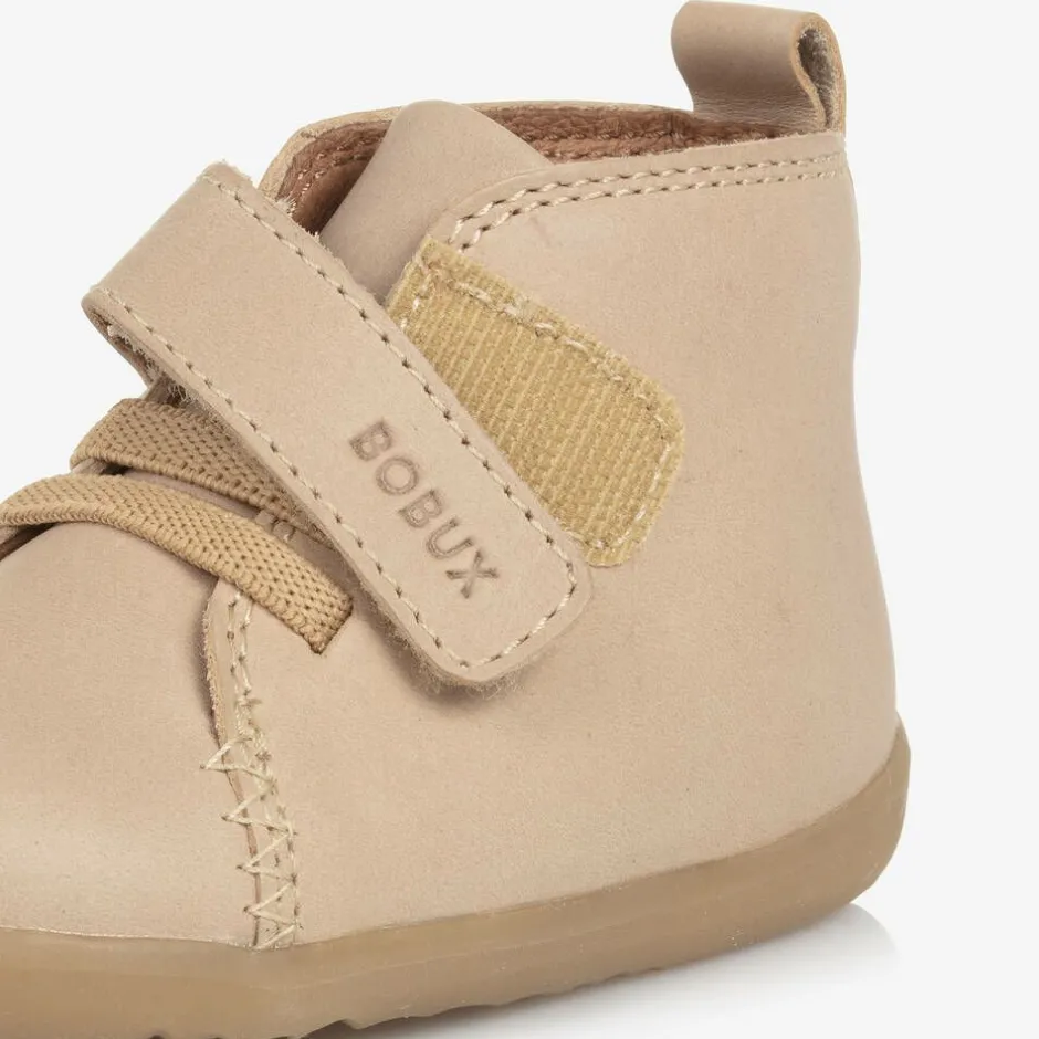 Bobux Step Up Beige Leather First Walker Boots Best