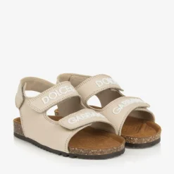 Dolce amp; Gabbana Beige Leather Sandals Discount