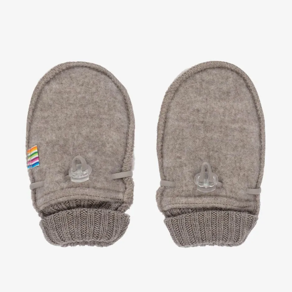 Joha Beige Merino Wool Baby Mittens Outlet