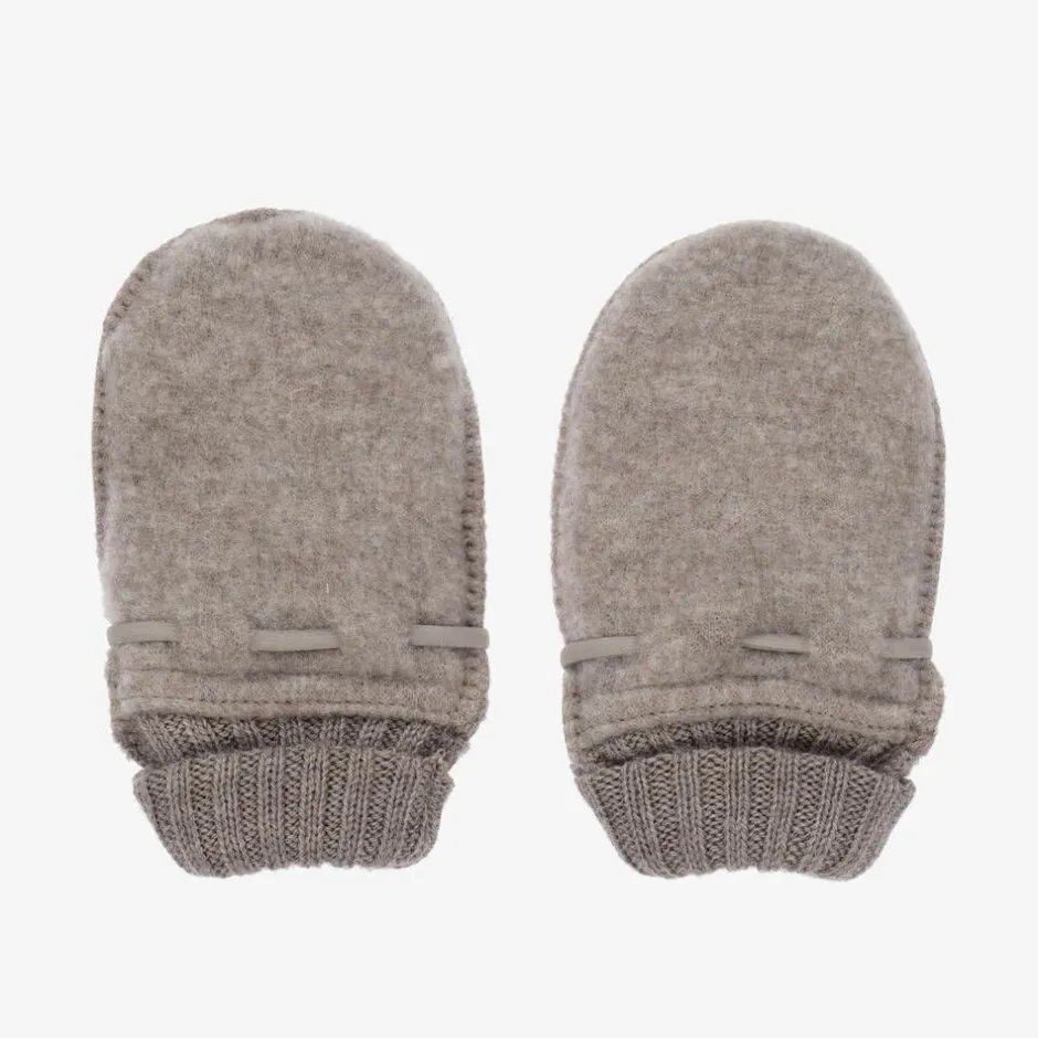 Joha Beige Merino Wool Baby Mittens Outlet