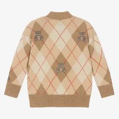 Burberry Beige Merino Wool Knit Baby Cardigan