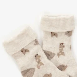 Mayoral Newborn Beige Organic Cotton Baby Socks (4 Pack) Sale