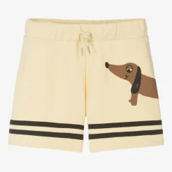 Mini Rodini Beige Organic Cotton Dog Print Shorts Outlet