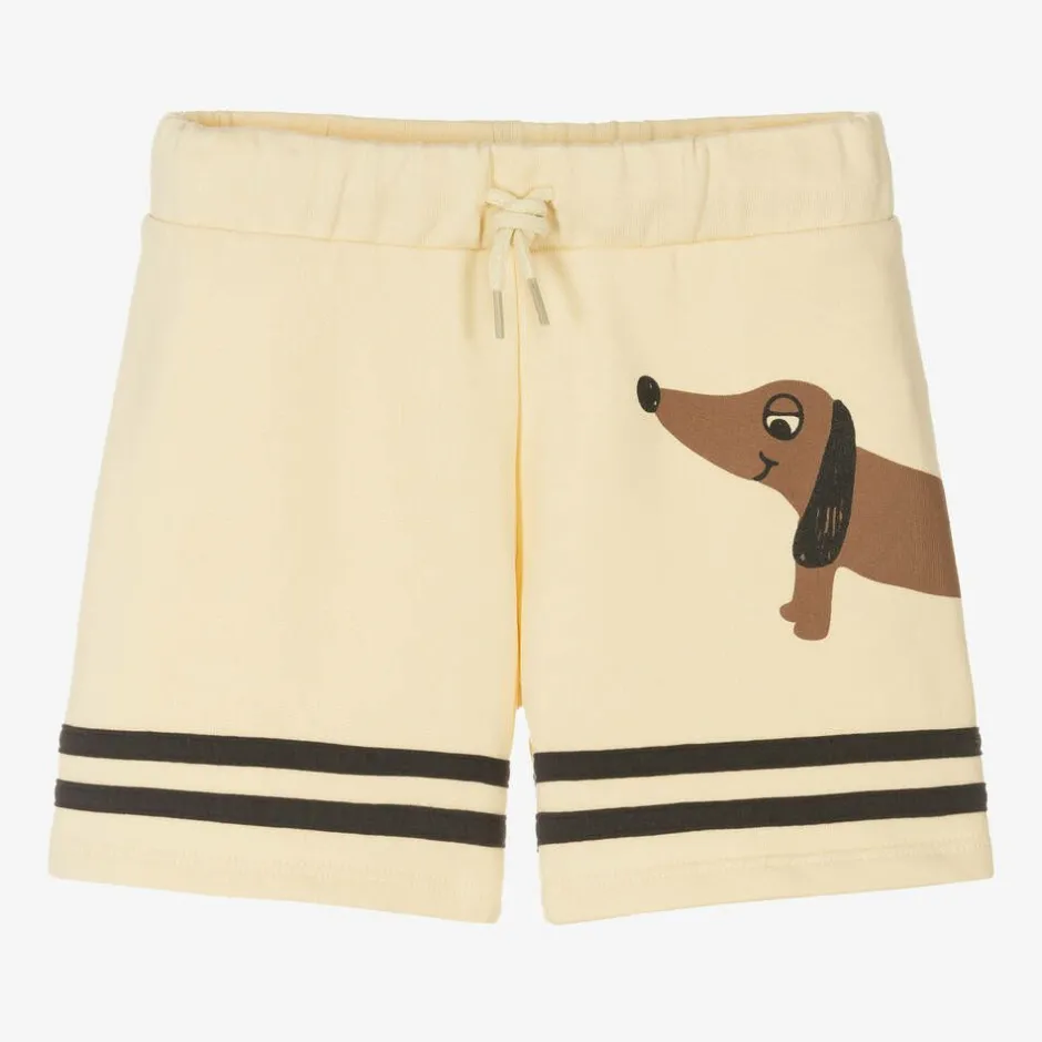 Mini Rodini Beige Organic Cotton Dog Print Shorts Outlet