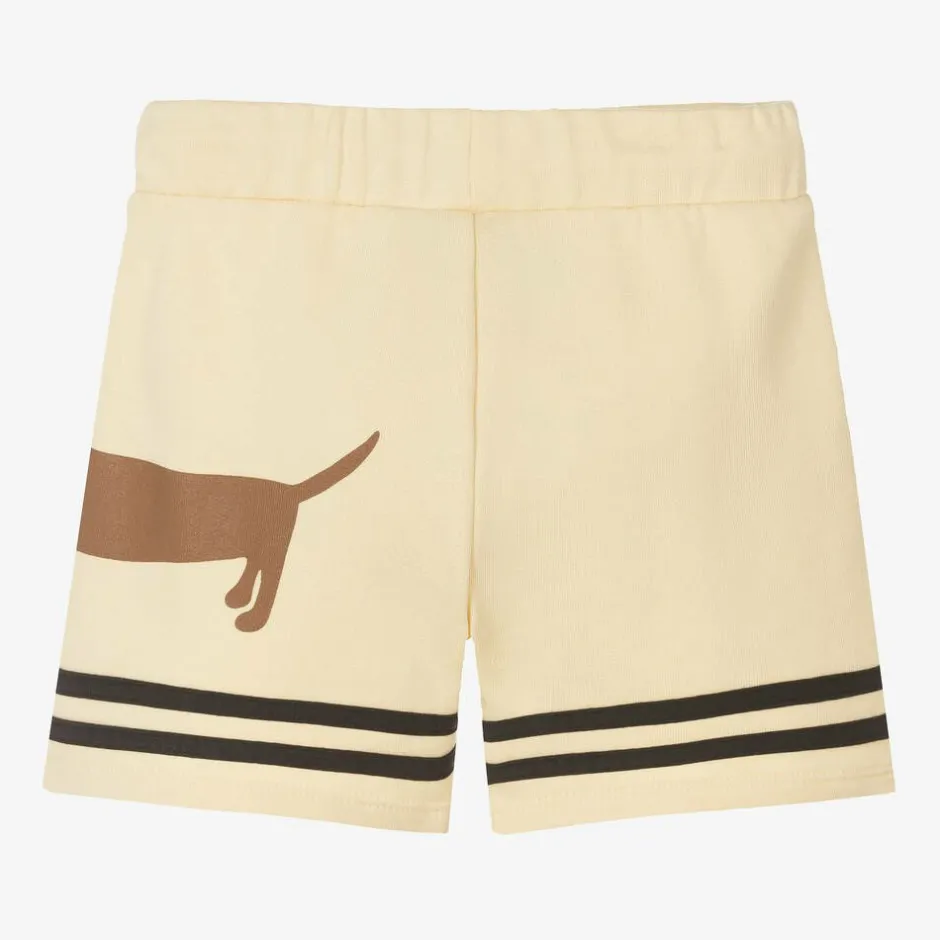 Mini Rodini Beige Organic Cotton Dog Print Shorts Outlet