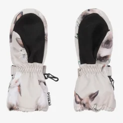 Molo Beige Rabbit Thermal Mittens Sale