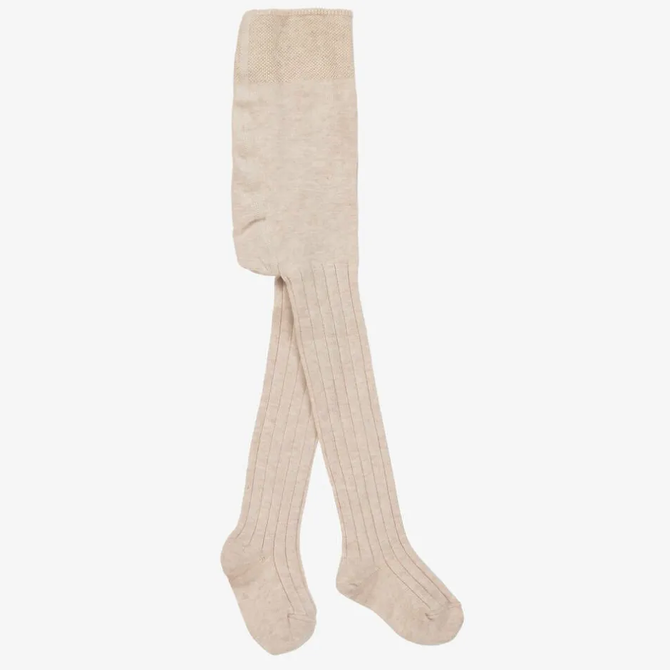 Falke Beige Ribbed Cotton Baby Tights Sale