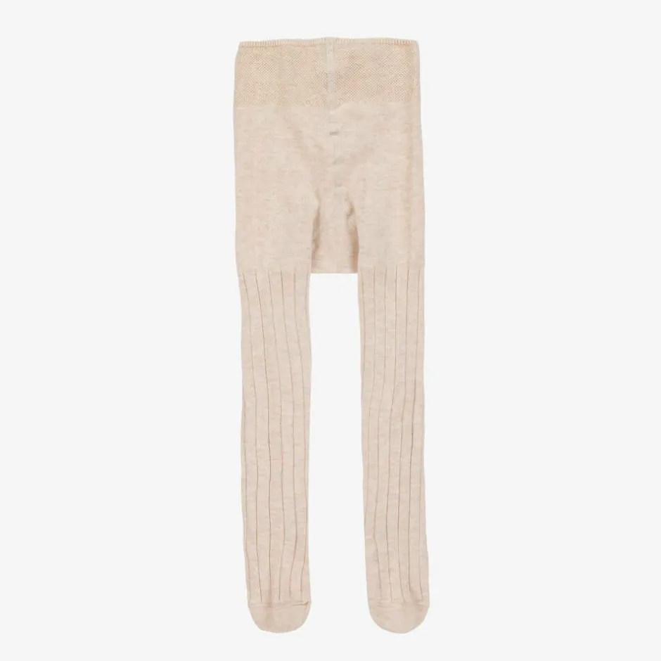 Falke Beige Ribbed Cotton Baby Tights Sale