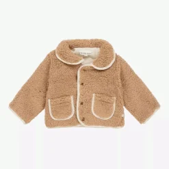 The Little Tailor Beige Sherpa Fleece Reversible Quilted Jacket Sale