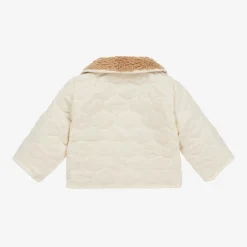 The Little Tailor Beige Sherpa Fleece Reversible Quilted Jacket Sale