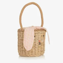 Meri Meri Beige Straw Bunny Basket Bag (18cm)