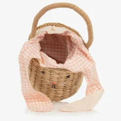 Meri Meri Beige Straw Bunny Basket Bag (18cm)